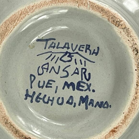 Talavera Pottery Teapot Ansar Puebla Mexico Hand Painted Floral Folk Art 7"x4.5" - Picture 8 of 12